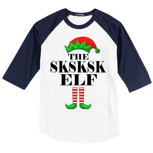 The SKSKSK Elf Funny Christmas Matching Baseball Sleeve Shirt