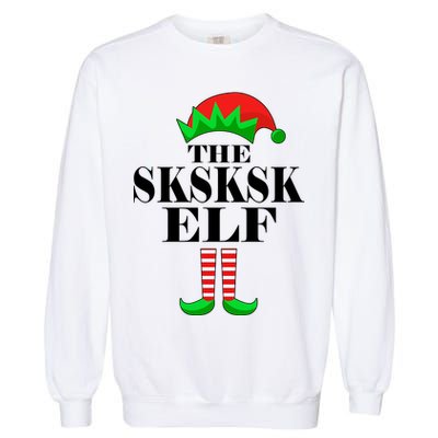 The SKSKSK Elf Funny Christmas Matching Garment-Dyed Sweatshirt