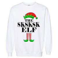 The SKSKSK Elf Funny Christmas Matching Garment-Dyed Sweatshirt