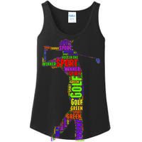 The Spirit of Golf Word Mash-up Ladies Essential Tank