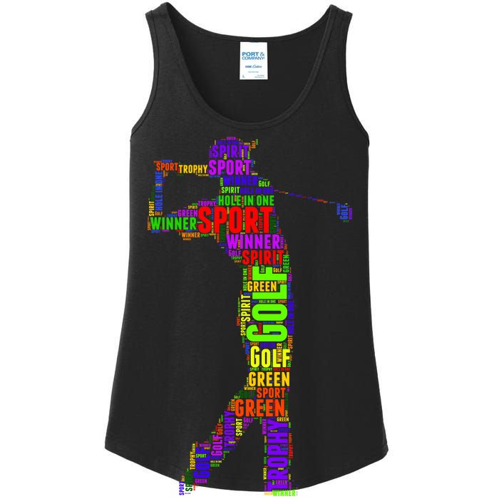 The Spirit of Golf Word Mash-up Ladies Essential Tank