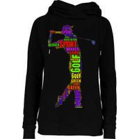 The Spirit of Golf Word Mash-up Womens Funnel Neck Pullover Hood