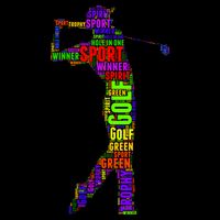 The Spirit of Golf Word Mash-up Flat Bill Trucker Hat