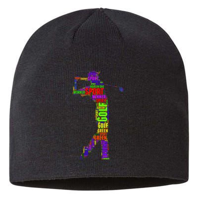 The Spirit of Golf Word Mash-up Sustainable Beanie