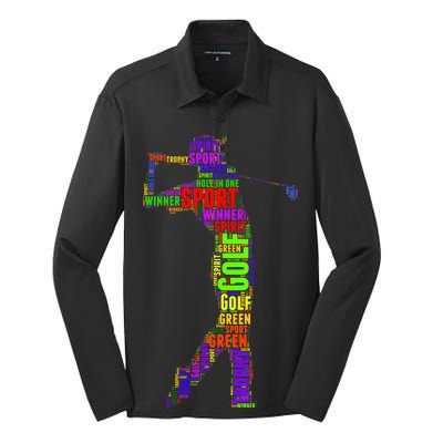 The Spirit of Golf Word Mash-up Silk Touch Performance Long Sleeve Polo