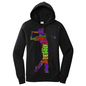 The Spirit of Golf Word Mash-up Women's Pullover Hoodie