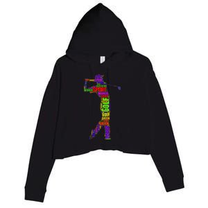 The Spirit of Golf Word Mash-up Crop Fleece Hoodie