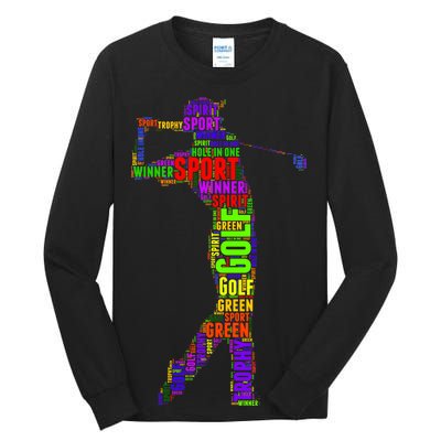 The Spirit of Golf Word Mash-up Tall Long Sleeve T-Shirt