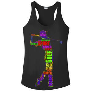 The Spirit of Golf Word Mash-up Ladies PosiCharge Competitor Racerback Tank