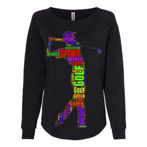 The Spirit of Golf Word Mash-up Womens California Wash Sweatshirt