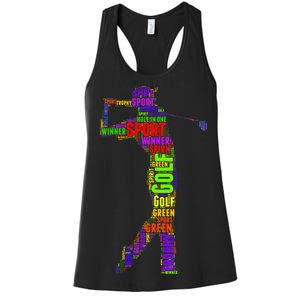 The Spirit of Golf Word Mash-up Women's Racerback Tank