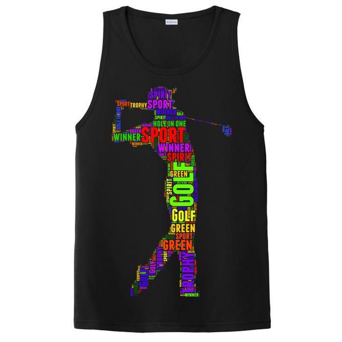 The Spirit of Golf Word Mash-up PosiCharge Competitor Tank