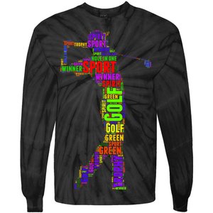 The Spirit of Golf Word Mash-up Tie-Dye Long Sleeve Shirt