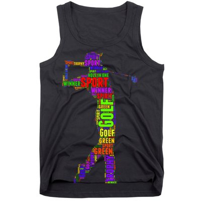 The Spirit of Golf Word Mash-up Tank Top