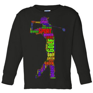 The Spirit of Golf Word Mash-up Toddler Long Sleeve Shirt