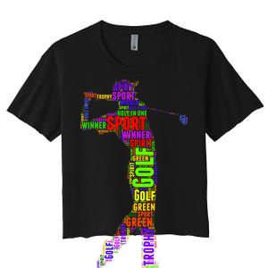 The Spirit of Golf Word Mash-up Women's Crop Top Tee