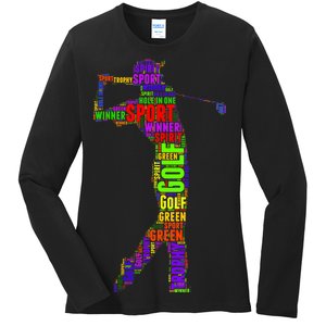 The Spirit of Golf Word Mash-up Ladies Long Sleeve Shirt