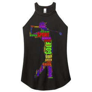 The Spirit of Golf Word Mash-up Women's Perfect Tri Rocker Tank