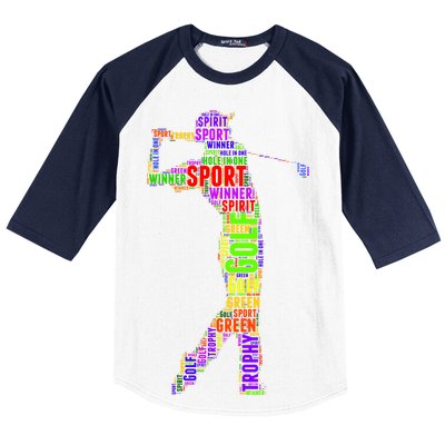 The Spirit of Golf Word Mash-up Baseball Sleeve Shirt