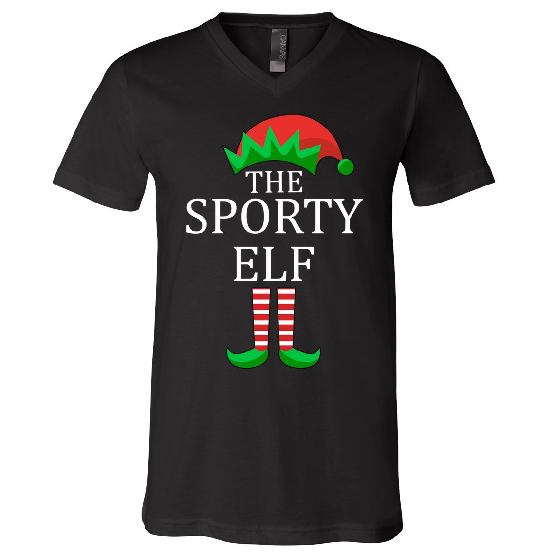 The Sporty Elf Family Matching Christmas V-Neck T-Shirt