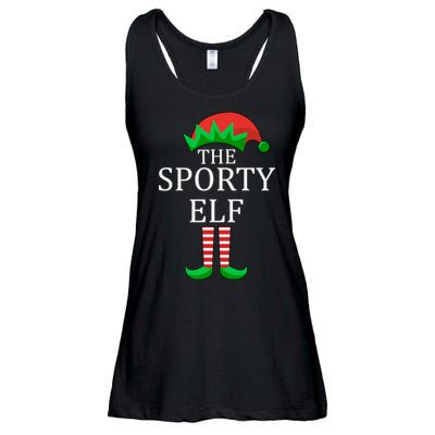 The Sporty Elf Family Matching Christmas Ladies Essential Flowy Tank