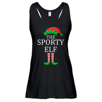 The Sporty Elf Family Matching Christmas Ladies Essential Flowy Tank