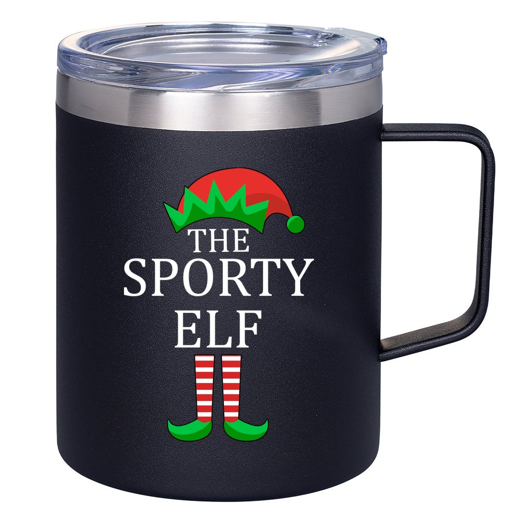The Sporty Elf Family Matching Christmas 12oz Stainless Steel Coffee Mug