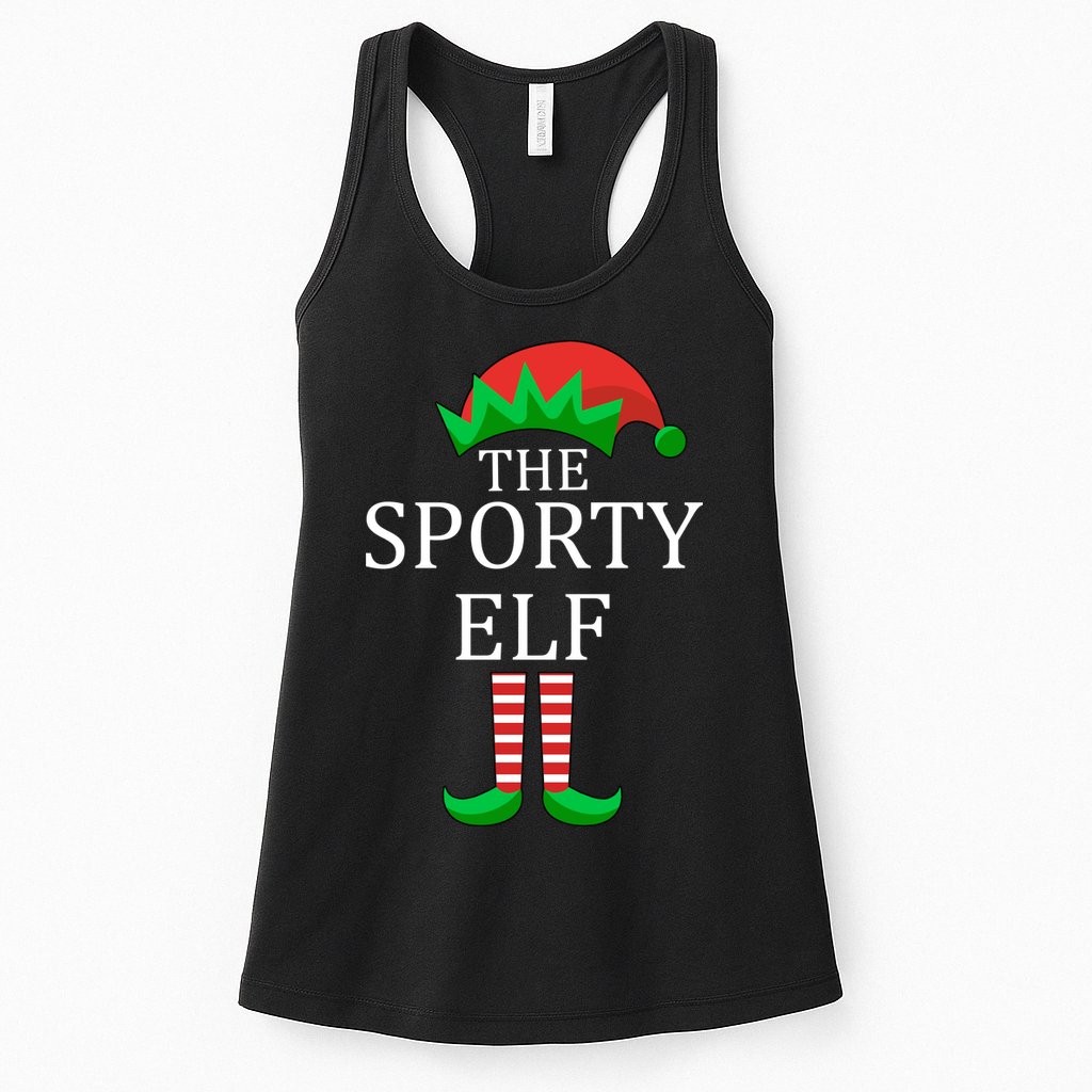 The Sporty Elf Family Matching Christmas Womens Tank Top