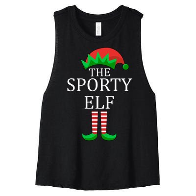 The Sporty Elf Family Matching Christmas Women's Racerback Cropped Tank