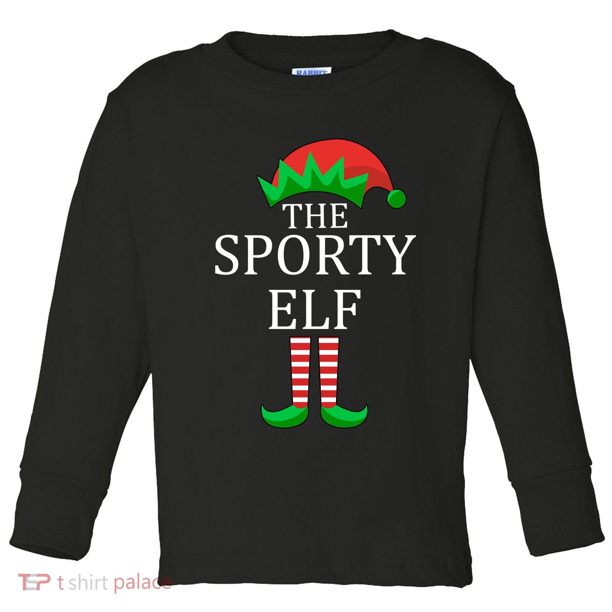 The Sporty Elf Family Matching Christmas Toddler Long Sleeve Shirt