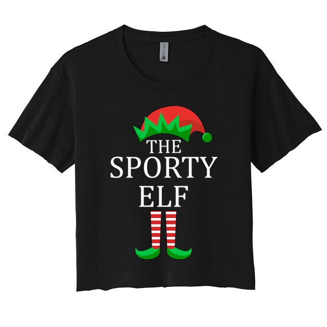 The Sporty Elf Family Matching Christmas Crop Top