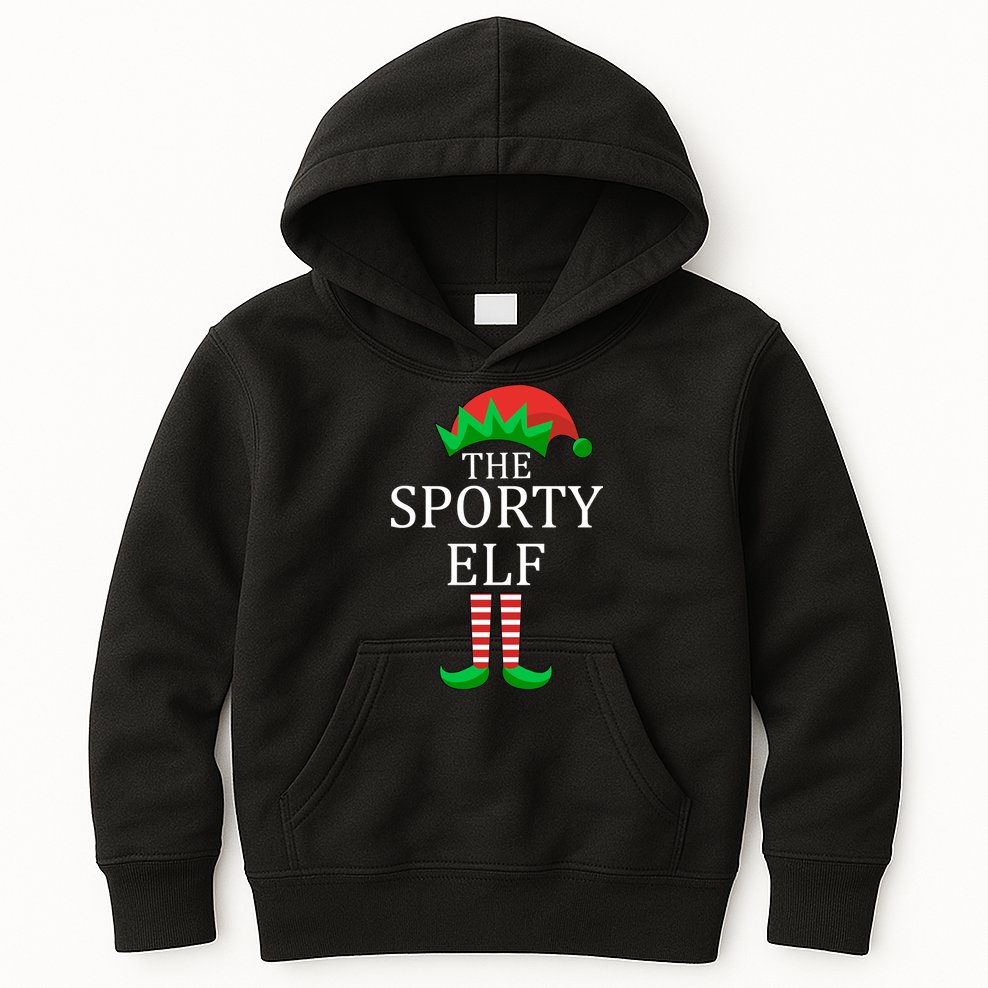 The Sporty Elf Family Matching Christmas Kids Hoodie