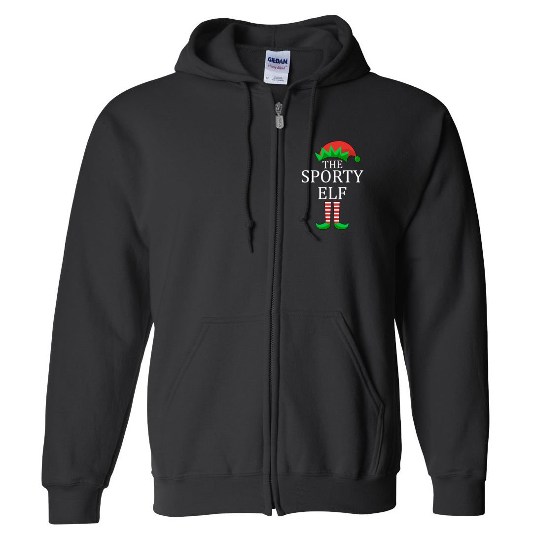 The Sporty Elf Family Matching Christmas Full Zip Hoodie