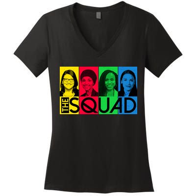 The Squad AOC Ilhan Omar Tlaib Pressley Women's V-Neck T-Shirt