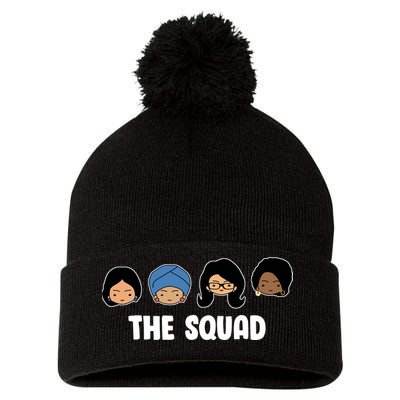 The Squad AOC Rashida Ayanna Llhan  Pom Pom 12in Knit Beanie