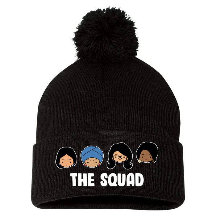 The Squad AOC Rashida Ayanna Llhan  Pom Pom 12in Knit Beanie