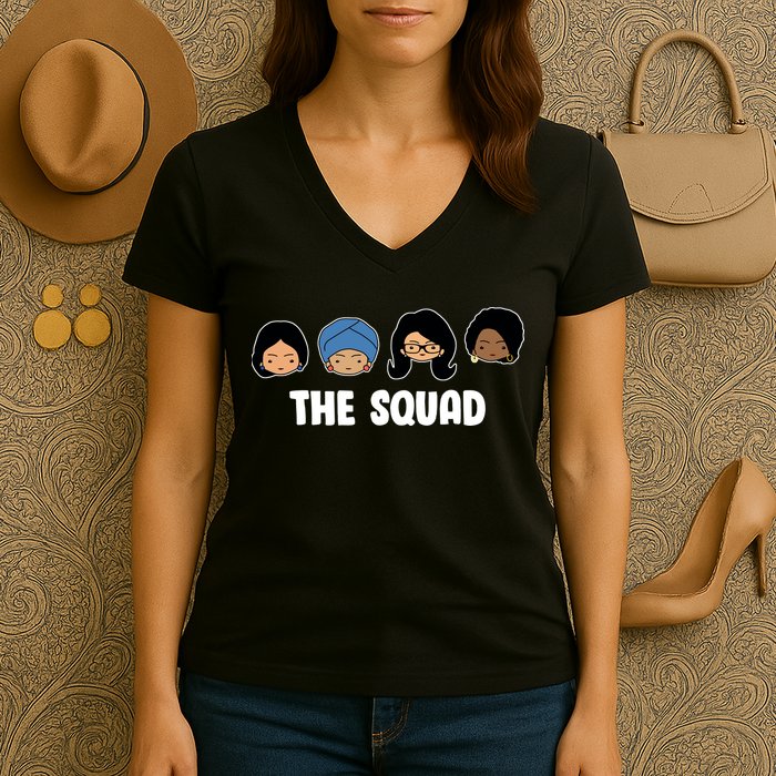 The Squad AOC Rashida Ayanna Llhan  Women's V-Neck T-Shirt