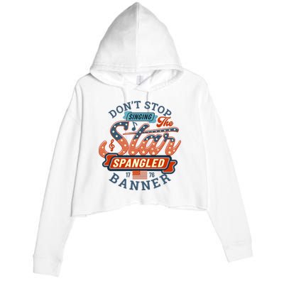 The Star Spangled Banner Crop Fleece Hoodie