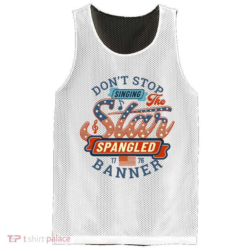 The Star Spangled Banner Mesh Reversible Basketball Jersey Tank