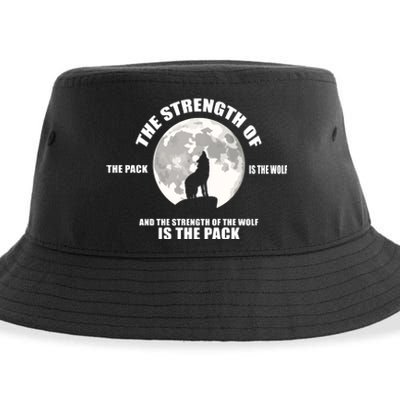 The Strength Of The Pack Is The Wolf Saying Sustainable Bucket Hat