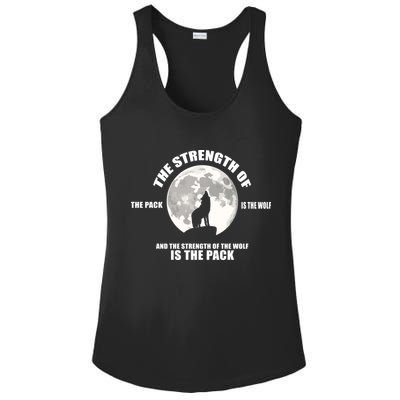 The Strength Of The Pack Is The Wolf Saying Ladies PosiCharge Competitor Racerback Tank