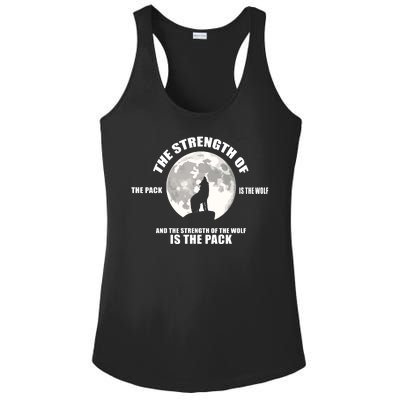 The Strength Of The Pack Is The Wolf Saying Ladies PosiCharge Competitor Racerback Tank