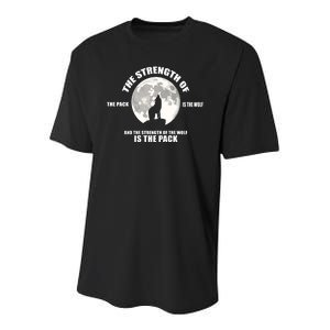 The Strength Of The Pack Is The Wolf Saying Youth Performance Sprint T-Shirt