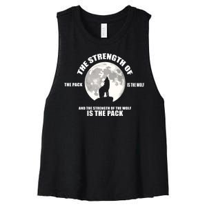 The Strength Of The Pack Is The Wolf Saying Women's Racerback Cropped Tank