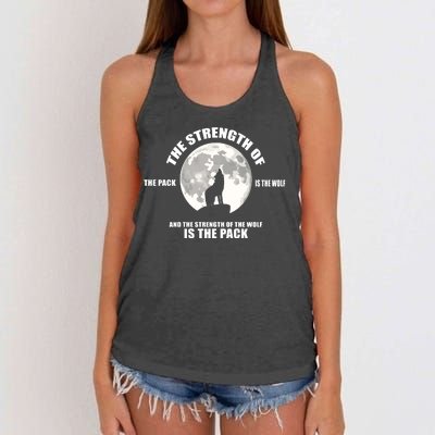 The Strength Of The Pack Is The Wolf Saying Women's Knotted Racerback Tank