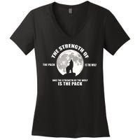 The Strength Of The Pack Is The Wolf Saying Women's V-Neck T-Shirt