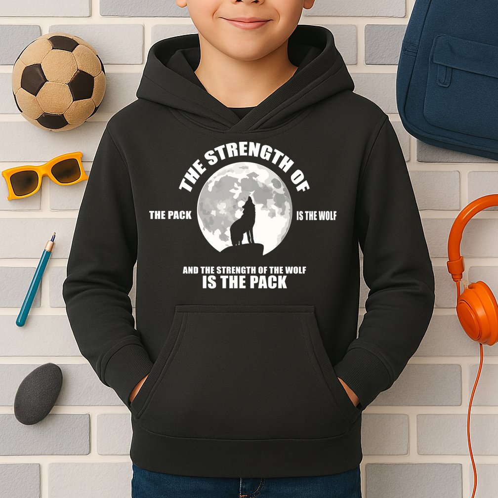 The Strength Of The Pack Is The Wolf Saying Kids Hoodie