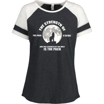 The Strength Of The Pack Is The Wolf Saying Enza Ladies Jersey Colorblock Tee