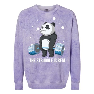 The Struggle Is Real Panda Colorblast Crewneck Sweatshirt