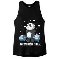 The Struggle Is Real Panda Ladies PosiCharge Tri-Blend Wicking Tank